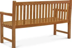 OUTFLEXX Ontario 2-Sitzer Gartenbank, natur, Teakholz, 120x62x92cm, fein geschliffen