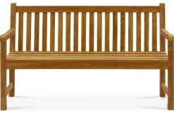 OUTFLEXX Ontario 2-Sitzer Gartenbank, natur, Teakholz, 120x62x92cm, fein geschliffen