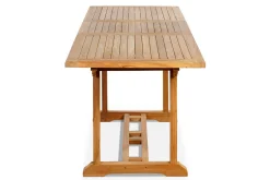 OUTFLEXX Ontario/Washington Garten-Essgruppe, natur, Teak, 160/210x90cm, 8x Stapelsessel