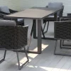 OUTFLEXX Oranger Blossom Garten-Essgruppe, 6 Personen, Tisch 200x90cm, inkl. Polster, anthrazit/Rope