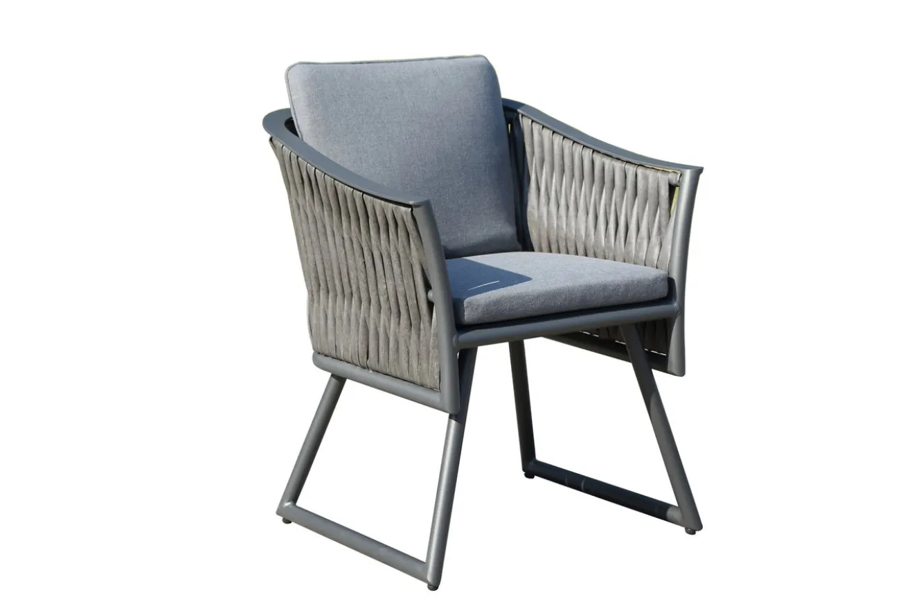 OUTFLEXX Oranger Blossom Sessel, anthrazit, Aluminium/ XL Geflecht, 60x62x75 cm , inkl. Polster
