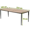 OUTFLEXX Oscar Esstisch, anthrazit, Alu/Teak, 220x100x73 cm, Tischplatte aus hochwertigem Teak