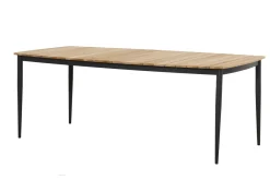 OUTFLEXX Oscar Esstisch, anthrazit, Alu/Teak, 220x100x73 cm, Tischplatte aus hochwertigem Teak