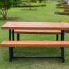 OUTFLEXX Oslo Garten-Essgruppe, natur, Akazie, Tisch 170 x 90 cm, 6 Personen, 2x Bank 160 x 35 cm, FSC®-zertifiziertes Produkt