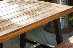 OUTFLEXX Oslo Garten-Essgruppe, natur, Akazie, Tisch 170 x 90 cm, 6 Personen, 2x Bank 160 x 35 cm, FSC®-zertifiziertes Produkt