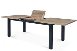 OUTFLEXX Oxford Ausziehtisch, anthrazit/natur, Edelstahl/recycled Teak, 200/260 x 100 cm