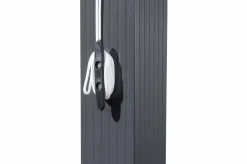 OUTFLEXX Pergola mit faltbarem Stoffdach, Anthrazit, Aluminium/Polyester, 4 x 4 m, Air-Vent System, UV-beständig