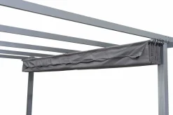 OUTFLEXX Pergola mit faltbarem Stoffdach, Anthrazit, Aluminium/Polyester, 4 x 4 m, Air-Vent System, UV-beständig