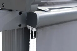 OUTFLEXX Pergola mit faltbarem Stoffdach, Anthrazit, Aluminium/Polyester, 4 x 4 m, Air-Vent System, UV-beständig