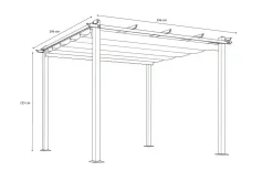 OUTFLEXX Pergola mit faltbarem Stoffdach, Anthrazit, Aluminium/Polyester, 3 x 4 m, Air-Vent System, UV-Schutz 30
