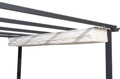 OUTFLEXX Pergola mit faltbarem Stoffdach, Anthrazit/Creme, Aluminium/Polyester, 3 x 3 m, Air-Vent System, UV-Schutz 30+