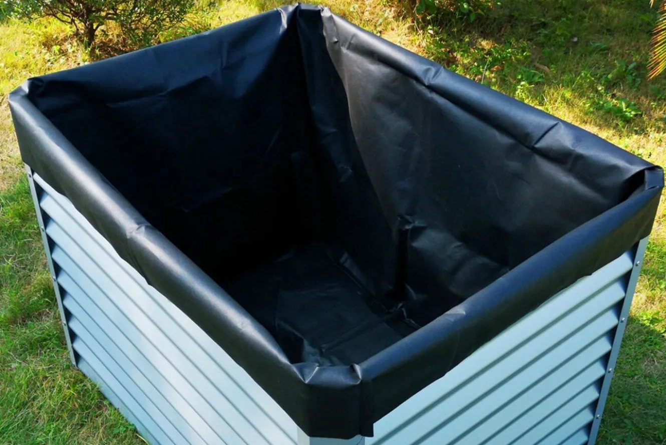 OUTFLEXX Pflanzvlies, schwarz, Vlies 200g/m², 120x90x100cm, für Hochbeet mit 120cm