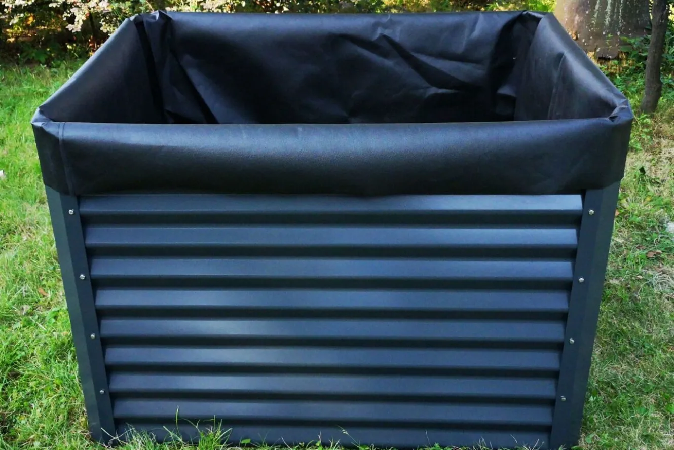 OUTFLEXX Pflanzvlies, schwarz, Vlies 200g/m², 120x90x100cm, für Hochbeet mit 120cm