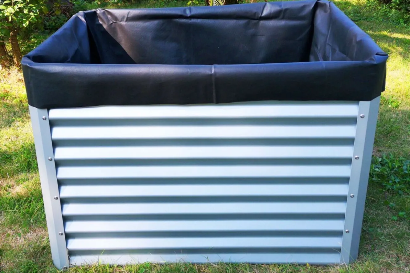 OUTFLEXX Pflanzvlies, schwarz, Vlies 200g/m², 120x90x100cm, für Hochbeet mit 120cm