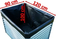 OUTFLEXX Pflanzvlies, schwarz, Vlies 200g/m², 120x90x100cm, für Hochbeet mit 120cm