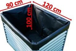 OUTFLEXX Pflanzvlies, schwarz, Vlies 200g/m², 120x90x100cm, für Hochbeet mit 120cm