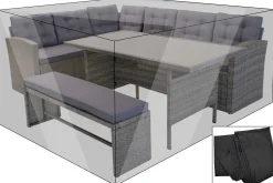 OUTFLEXX Premium Abdeckhaube für Garten-Essgruppen z.B. 20396, 220x200x70cm wasserbeständig, schwarz
