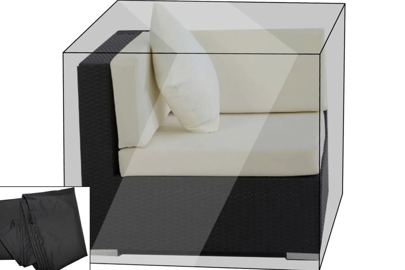 OUTFLEXX Premium Abdeckhaube passend z.B. für theBox Eckelement, schwarz, 87x87x68 cm, wasserbeständig