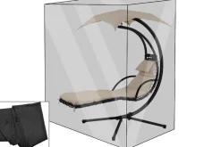 OUTFLEXX Premium Abdeckhaube für Leco Schwingliege, schwarz, wasserbeständig, 187 x 82 x 212 cm