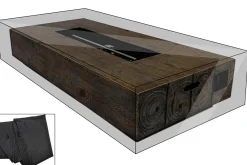 OUTFLEXX Premium Abdeckhaube für Feuertische z.B. 18926, 157x75x30cm, wasserbeständig, schwarz