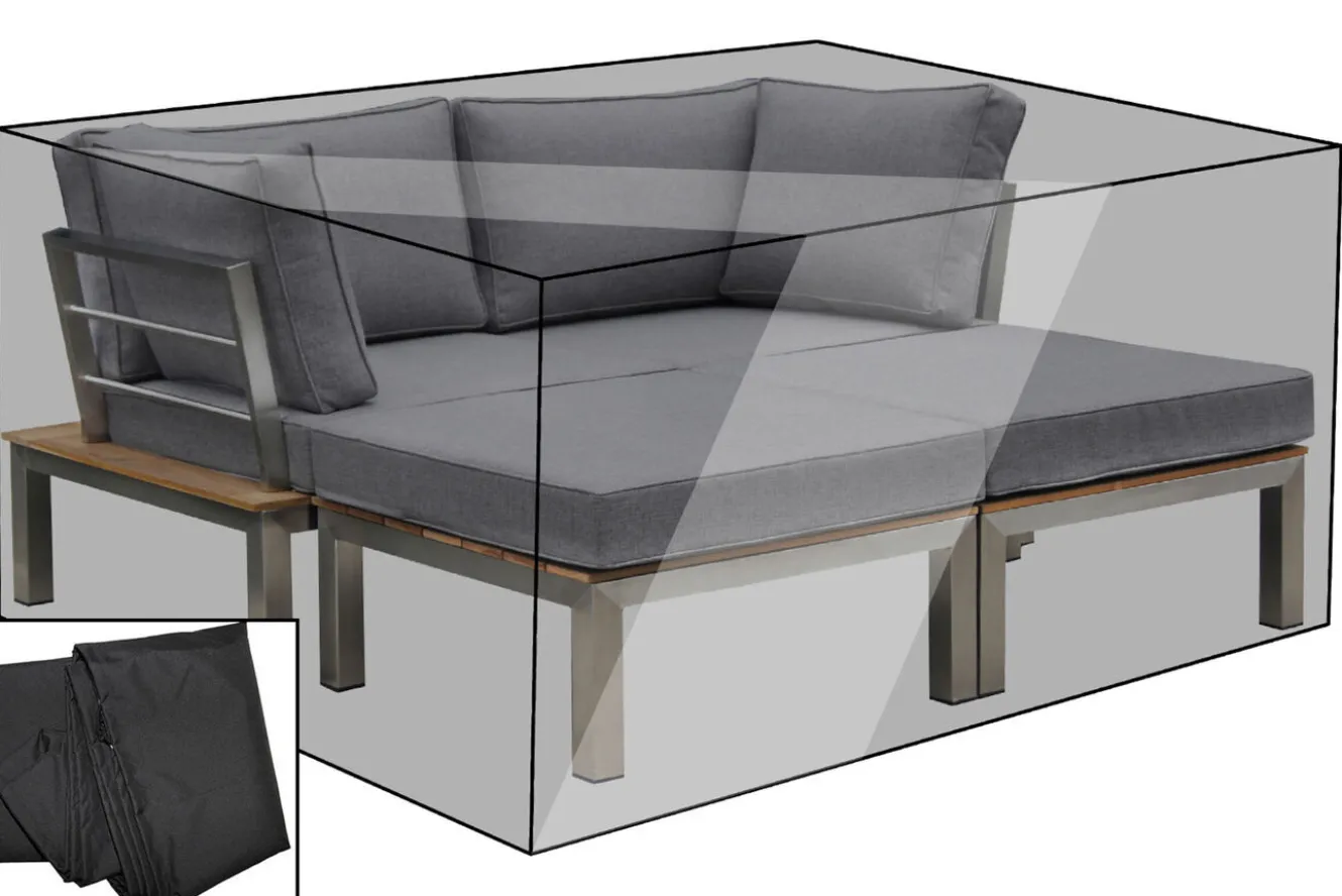 OUTFLEXX Premium Abdeckhaube, für Lounge, z.B. 18297, schwarz, 161 x 151 x 63 cm, wasserbeständig