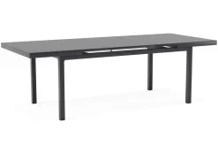 OUTFLEXX Premium Ausziehtisch, anthrazit/grau, Alu/Sicherheitsglas, 180/240x100cm, automatischer Ausziehmechanismus