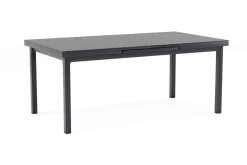 OUTFLEXX Premium Ausziehtisch, anthrazit/grau, Alu/Sicherheitsglas, 180/240x100cm, automatischer Ausziehmechanismus