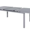 OUTFLEXX Premium Ausziehtisch, silber/grau, Alu/Glas, 180/240x100cm, automatischer Ausziehmechanismus