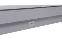 OUTFLEXX Premium Ausziehtisch, silber/grau, Alu/Glas, 180/240x100cm, automatischer Ausziehmechanismus