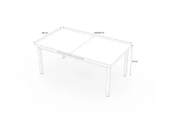 OUTFLEXX Premium Ausziehtisch, silber/grau, Alu/Glas, 180/240x100cm, automatischer Ausziehmechanismus