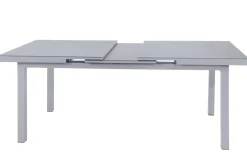 OUTFLEXX Premium Ausziehtisch, silber/grau, Alu/Glas, 180/240x100cm, automatischer Ausziehmechanismus
