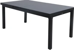 OUTFLEXX Premium Ausziehtisch, anthrazit matt/grau, Alu/Glas, 180/240x100cm, automatischer Ausziehmechanismus