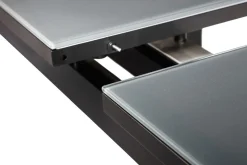 OUTFLEXX Premium Ausziehtisch, anthrazit matt/grau, Alu/Glas, 180/240x100cm, automatischer Ausziehmechanismus