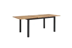 OUTFLEXX Premium Ausziehtisch, anthrazit matt, Alu/Teak, 150/210 x 90 cm, Synchronauszug mit Butterfly-Funktion