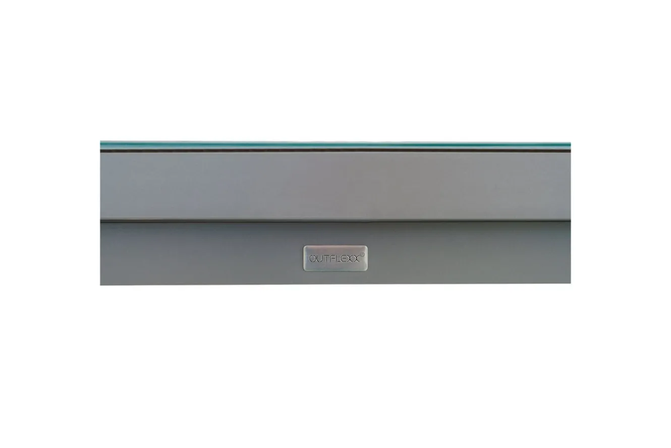 OUTFLEXX Premium Ausziehtisch, anthrazit/grau, Aluminium/Glas, 180/240x100cm, automatischer Ausziehmechanismus