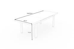 OUTFLEXX Premium Ausziehtisch, anthrazit/grau, Aluminium/Glas, 180/240x100cm, automatischer Ausziehmechanismus