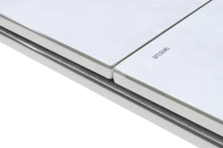 OUTFLEXX Premium Ausziehtisch, weiß, Alu/Glas, 180/240 x 100 cm, witterungsbeständig, hohe Belastbarkeit