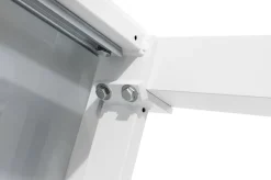 OUTFLEXX Premium Ausziehtisch, weiß, Alu/Glas, 180/240 x 100 cm, witterungsbeständig, hohe Belastbarkeit