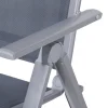 OUTFLEXX Premium Garten-Essgruppe, silber/grau, Alu/Textilene, Ausziehtisch 180/240 x 100 cm, 6 Stapel-, 2 Klappstühle