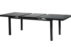 OUTFLEXX Premium Garten-Essgruppe, OUTFLEXX® anthrazit matt, Alu/Textilene, Tisch 180/240x100cm, 4 Stapel-, 2 Klappstühle