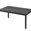 OUTFLEXX Premium Garten-Essgruppe, anthrazit/grau, Alu / Spraystone / Textilene, Tisch 160/260 x 100 cm, 6 Klappstühle