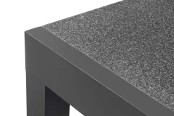 OUTFLEXX Premium Garten-Essgruppe, anthrazit/grau, Alu / Spraystone / Textilene, Tisch 160/260 x 100 cm, 6 Klappstühle