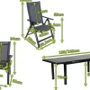 OUTFLEXX Premium Garten-Essgruppe, anthrazit/grau, Alu/Textilene, Ausziehtisch 180/240x100cm, 4 Stapel-, 2 Klappstühle