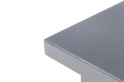 OUTFLEXX Premium Garten-Essgruppe, silber/grau, Alu/Textilene, Ausziehtisch 180/240 x 100 cm, 4 Stapel-, 2 Klappstühle