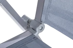 OUTFLEXX Premium Garten-Essgruppe, silber/grau, Alu/Textilene, Ausziehtisch 180/240 x 100 cm, 4 Stapel-, 2 Klappstühle