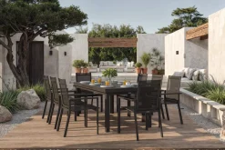 OUTFLEXX Premium Garten-Essgruppe, 8 Personen, ausziehbar, 180-240cm, Alu/Textilene