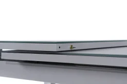 OUTFLEXX Premium Garten-Essgruppe, silber/grau, Alu/Textilene, Ausziehtisch 180/240 x 100 cm, 8 Klappstühle
