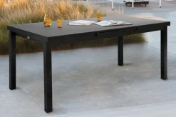 OUTFLEXX Premium Garten-Essgruppe, anthrazit/grau, Alu/Textilene, Ausziehtisch 180/240x100cm, 8 Klappstühle