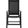 OUTFLEXX Premium Garten-Essgruppe, anthrazit matt/schwarz/natur, Alu/Spraystone/Textilene, 160/260 x 100 cm, 6 Klappstühle inkl. 6 Auflagen