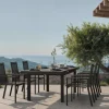 OUTFLEXX Premium Garten-Essgruppe, OUTFLEXX® anthrazit matt, Alu/Textilene, Tisch 180/240x100cm, 6 Stapelsessel